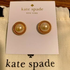Kate Spade pearl & gold earrings - new!